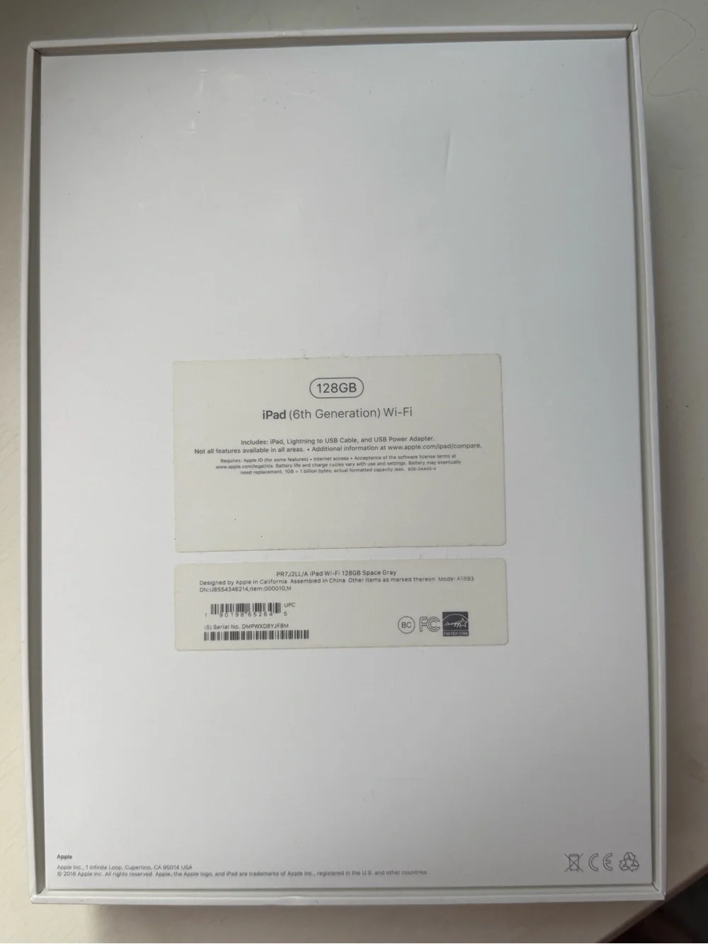 Apple iPad 6th Generation Tablet - 128GB - Black Front, Silver Back